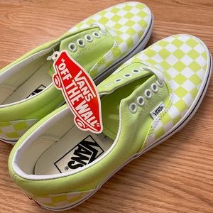 NWT Vans Like Green Checkerboard Sneakers